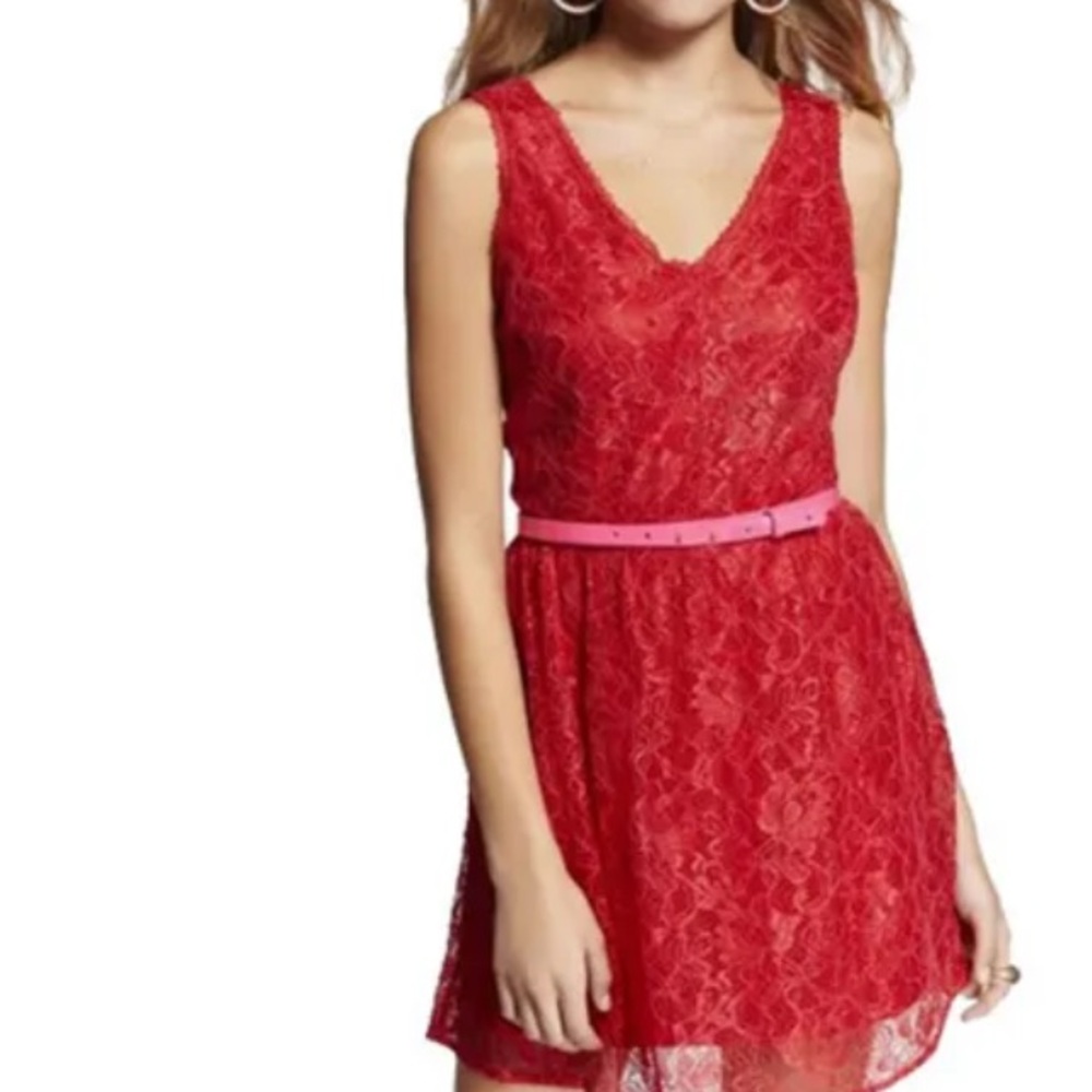 Beautiful Lace red dress and belt